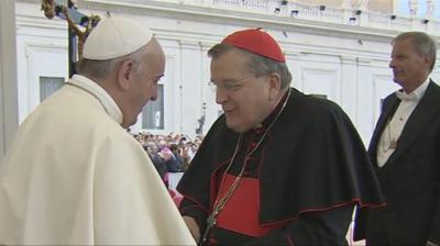 El cardenal Burke con el Papa Francisco