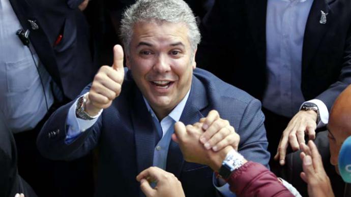 El candidato derechista Iván Duque fue elegido este domingo presidente de Colombia 
