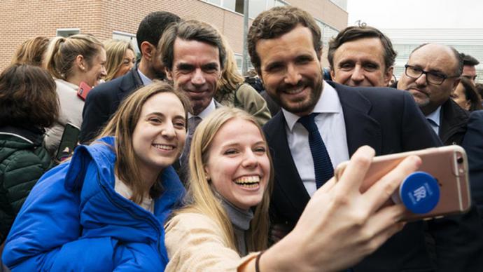 Pablo Casado junto a José María Aznar, a principios de año, en Madrid. PARTIDO POPULAR 