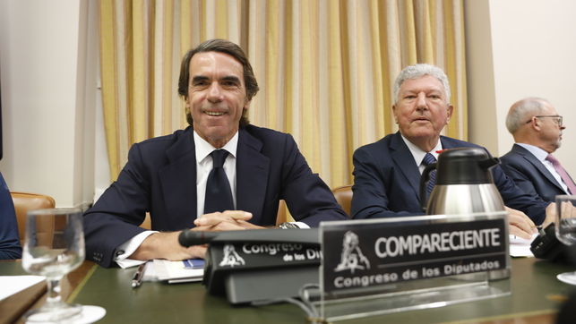 José María Aznar, durante su comparecencia en el Congreso