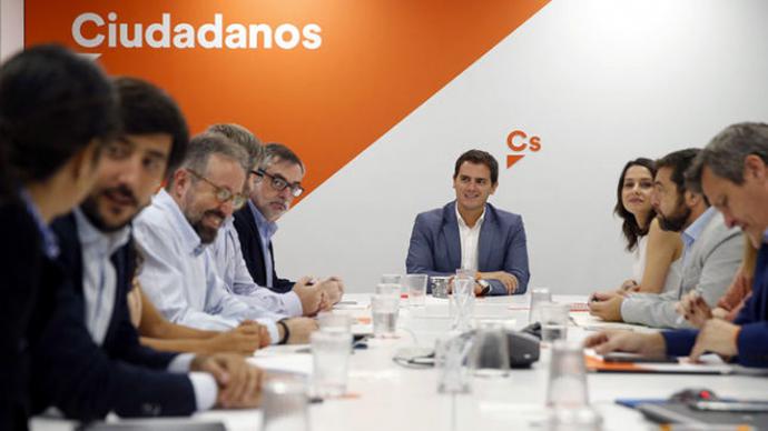 Albert Rivera con parte de la dirección de Ciudadanos.