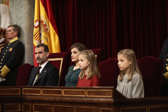 Felipe VI y el resto de la Familia Real, en la apertura solemne de la legislatura en el Congreso.
