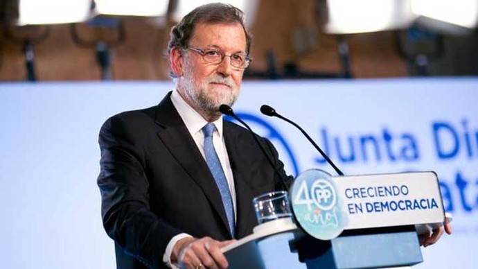 El presidente del Gobierno, Mariano Rajoy, durante un acto del Partido Popular en Cataluya. PARTIDO POPULAR