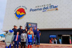 Poema del Mar, el gran Acuario de Loro Parque en Las Palmas de Gran Canaria abre sus puertas a los jugadores y al presidente del CB .Gran Canaria