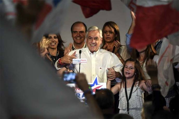 Sebastián Piñera disputará la segunda vuelta  el candidato del oficialismo, el periodista Alejandro Guillier