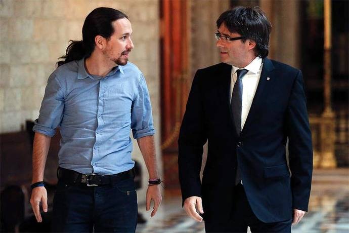 Pablo Iglesias y Carles Puigdemont en una imagen de archivo