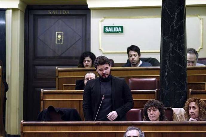 Gabriel Rufián, en el Congreso de los Diputados.