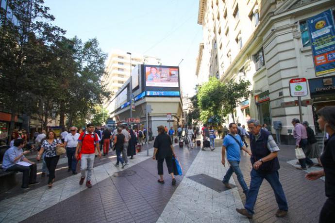 El céntrico Paseo Ahumada de Santiago de Chile, (Imagen de El Desconcierto)