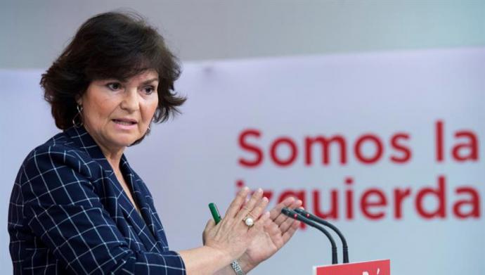 La vicepresidenta del gobierno Carmen Calvo 