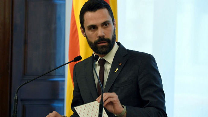 El presidente de la Cámara catalana,  Roger Torrent