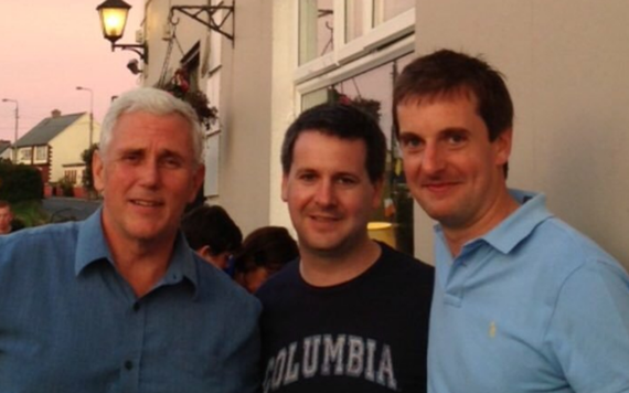 Mike Pence, photographed with his Irish cousins in 2013, outside Morrissey's pub, in Doolin, County Clare.