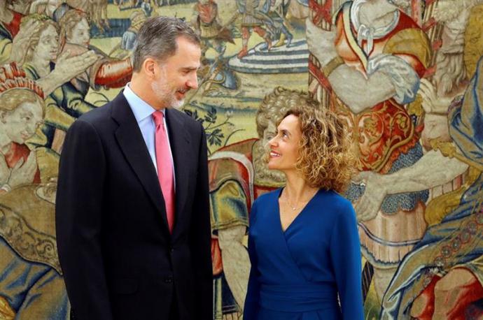 El rey Felipe recibe a la presidenta del Congreso, Meritxell Batet