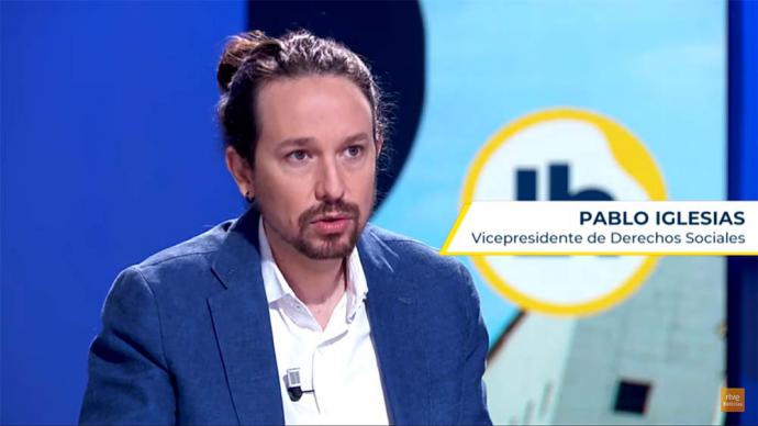 Pabnlo Iglesias este martes en RTVE (captura de pantalla)