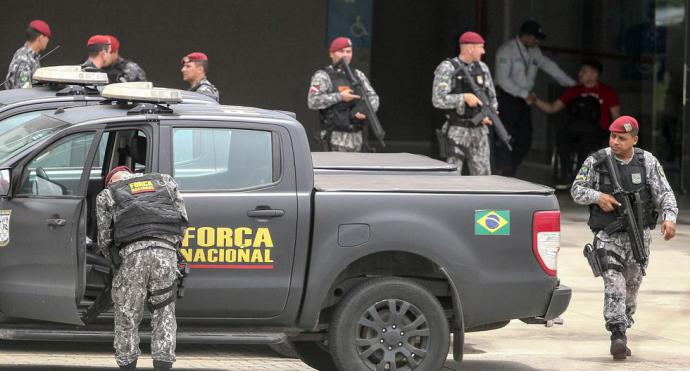 Tropas de la Fuerza Nacional llegan a la ciudad de Fortaleza, en el estado Ceará (Brasil)