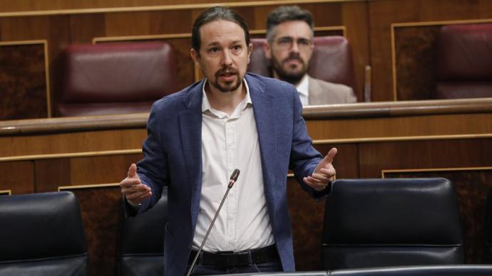 El vicepresidente segundo del Gobierno, Pablo Iglesias, en el Congreso Javi Martínez / Pool