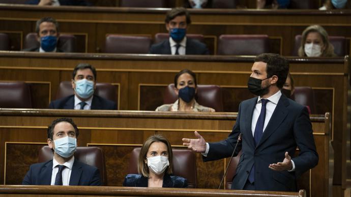 Pablo Casado, durante una intervención en el Congreso. PP