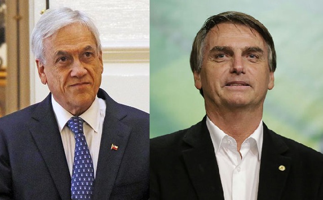 Sebastián Piñera(i) y Jair Bolsonaro