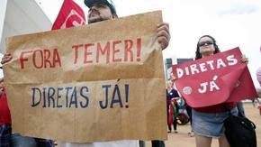 Manifestantes piden salida de Temer y elecciones directas en todo Brasil