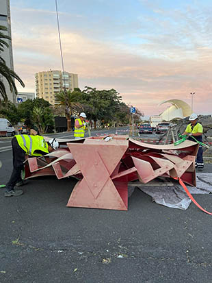 Santa Cruz de Tenerife restaura la obra “Sol Rojo”, de la Exposición Internacional de Esculturas en la Calle