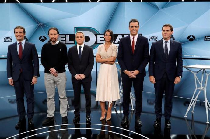 Casado y Rivera embarran el segundo debate en el que solo Iglesias logra exponer su programa