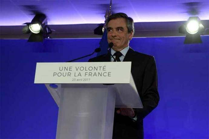 François Fillon durante un discurso para su campañ, en una imagen de archivo...