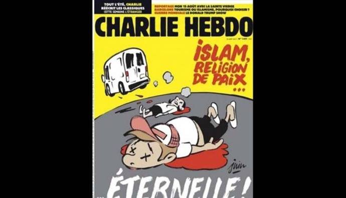 Portada del Charlie Hebdo sobre el ataque terrorista en La Rambla. (Twitter)