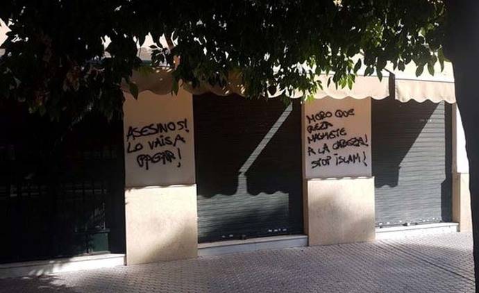 Pintadas islamófobas tras los atentados de Cataluña