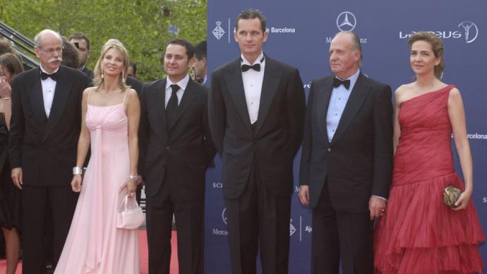 Juan Carlos de Borbón y Corinna Larsen, junto a Cristina de Borbón e Iñaki Urdangarin, en la entrega de los Premios Laureus 2006 Enfoque / Gtres