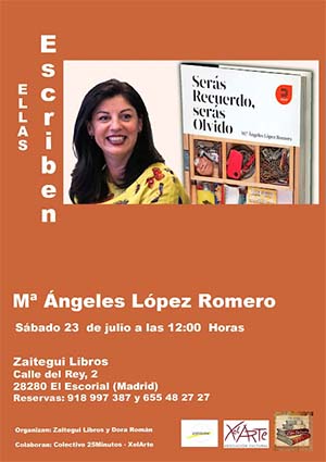 María Ángeles López Romero, autora de la novela “Serás recuerdo, serás olvido”, presentada en Libros Zaitegui