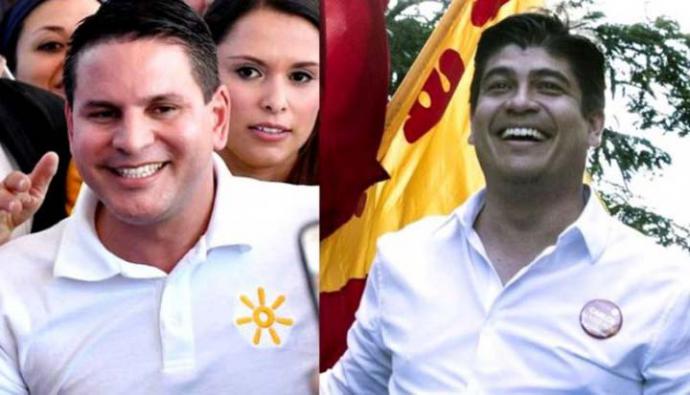 Los candidatos presidenciables Fabricio Alvarado y Carlos Alvarado