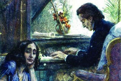 Chopin y George Sand, seudónimo de la escritora francesa  Aurore Dupin