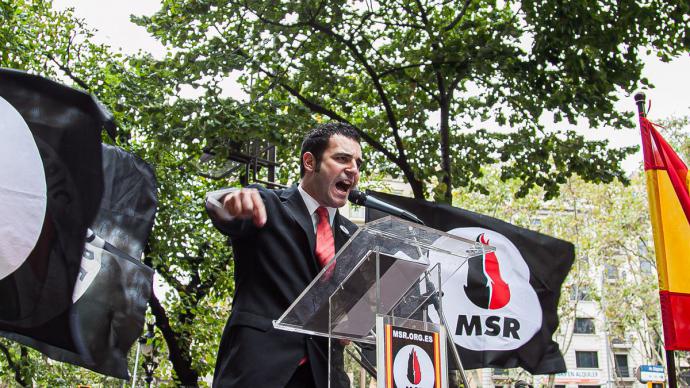 El dirigente de Vox Jordi de la Fuente, cuando formaba parte del partido neonazi MSR. Jordi Borràs