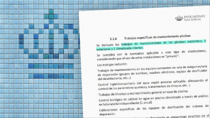 Patrimonio Nacional paga a través de una empresa el mantenimiento de tres piscinas de la Casa Real