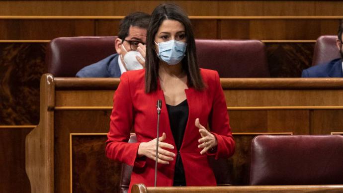 Arrimadas, durante una intervención en el Congreso Cs 