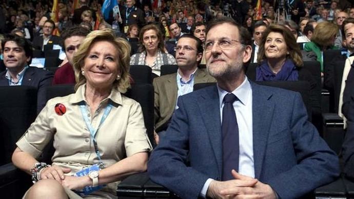 Esperanza Aguirre junto a Mariano Rajoy en una imagen de archivo