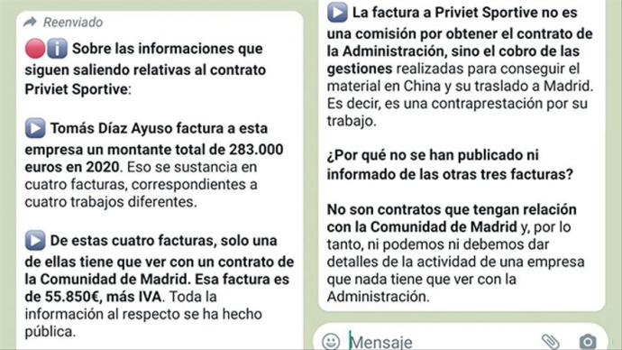 El argumentario a periodistas en el que la Comunidad de Madrid admite por primera vez que el hermano de Ayuso cobró 283.000 euros