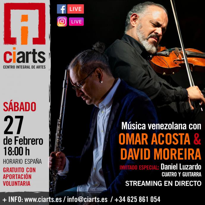 David Moreira y Omar Acosta realizan concierto en streaming de música venezolana