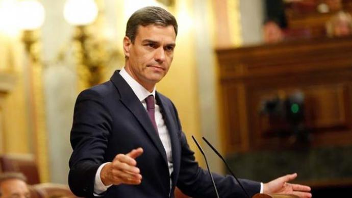 El presidente del Gobierno, Pedro Sánchez, en una comparecencia en el Congreso.