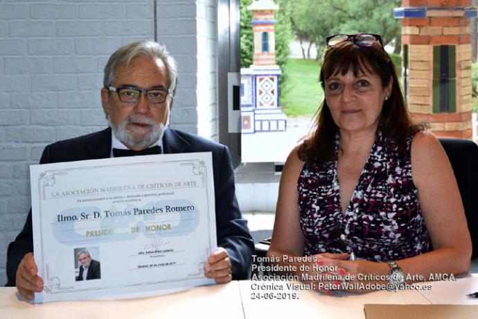 Tomás Paredes, Presidente de Honor de la Asociación Madrileña de Críticos de Arte, AMCA