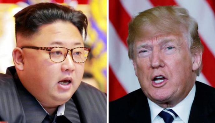 El líder de Corea del Norte, Kim Jong-un, y el presidente de Estados Unidos, Donald Trump