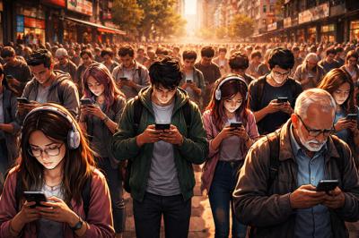 Las RR. SS. capturan hoy mismo y de forma arrolladora, la atención de las masas de manera transversal. (imagen de referencia, creada con IA)