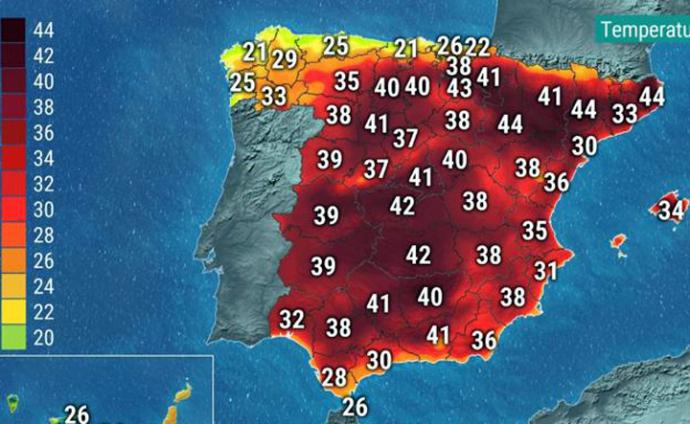 La ola de calor pone en alerta 11 comunidades por valores entre 36/39 grados