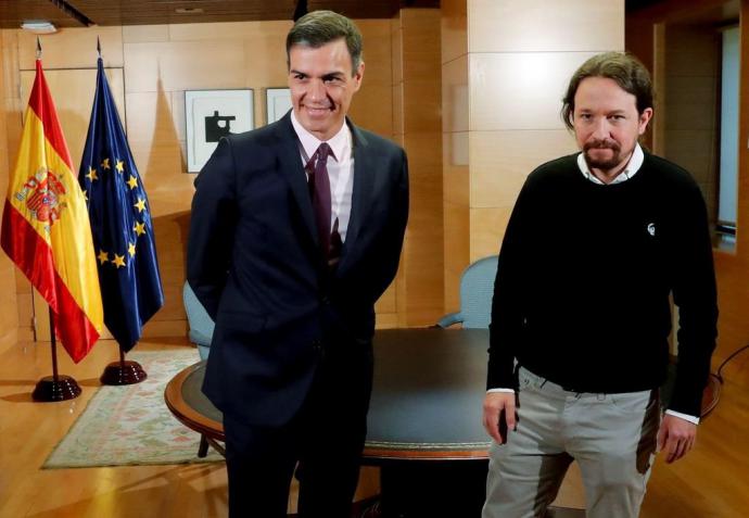 Sánchez e Iglesias, en una reciente reunión en Moncloa