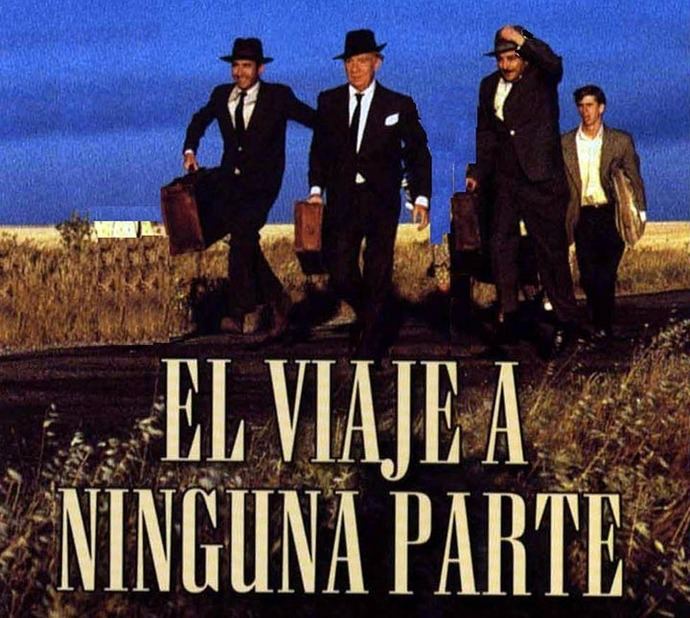 Fotograma de la inolvidable película de Fdo, Fernán Gómez, 'El Viaje a Ninguna Parte'.