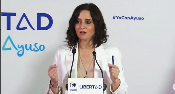 Isabel Díaz Ayuso, (captura de pantalla)