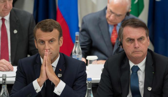 Macron (i) y Bolsonaro en una imagen de archivo...