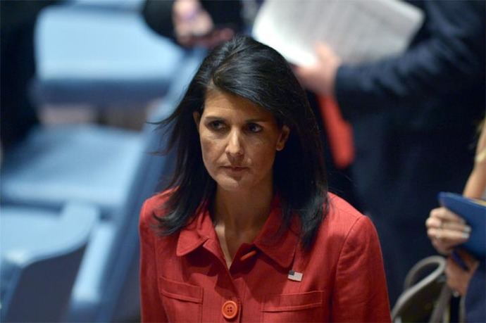 La embajadora de Estados Unidos ante la Organización de las Naciones Unidas (ONU), Nikki Haley.

