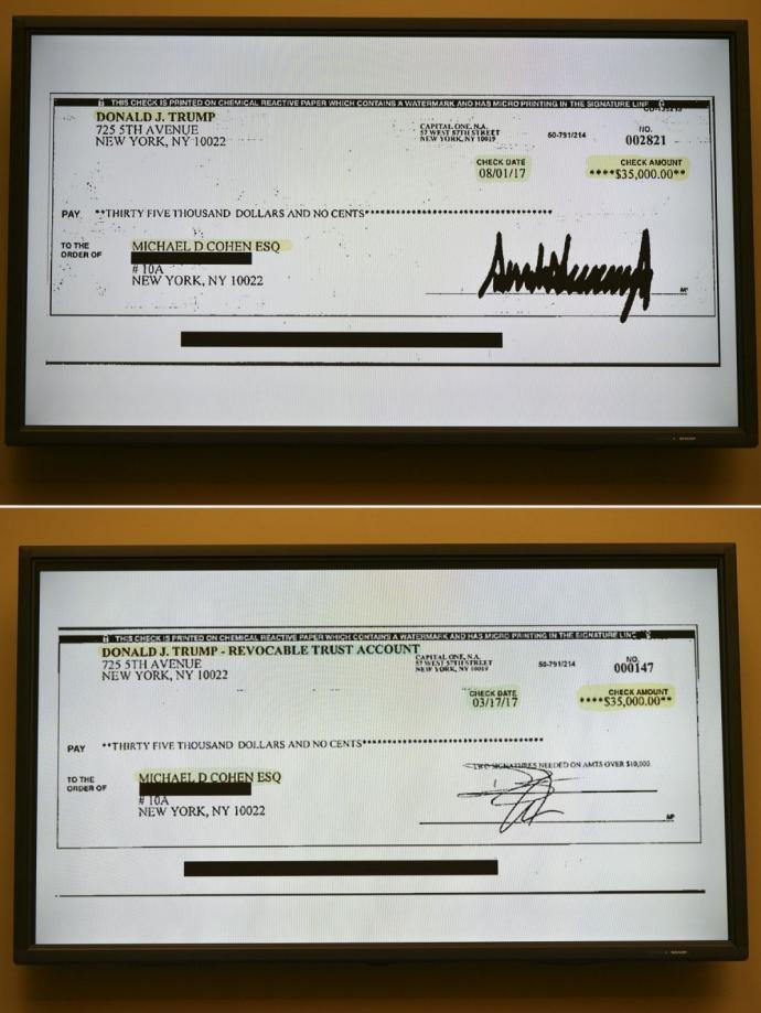 Michael Cohen presentó un cheque con el que Trump le reembolsó su pago a actriz porno Stormy Daniels. 