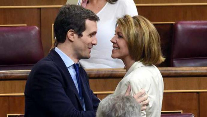 Cospedal y Casado disponen de despacho en la sede del PP de la calle de Génova de Madrid.