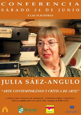 Julia Sáez-Angulo: Conferencia en SIANOJA sobre “Concepto de Arte y Crítica de Arte”